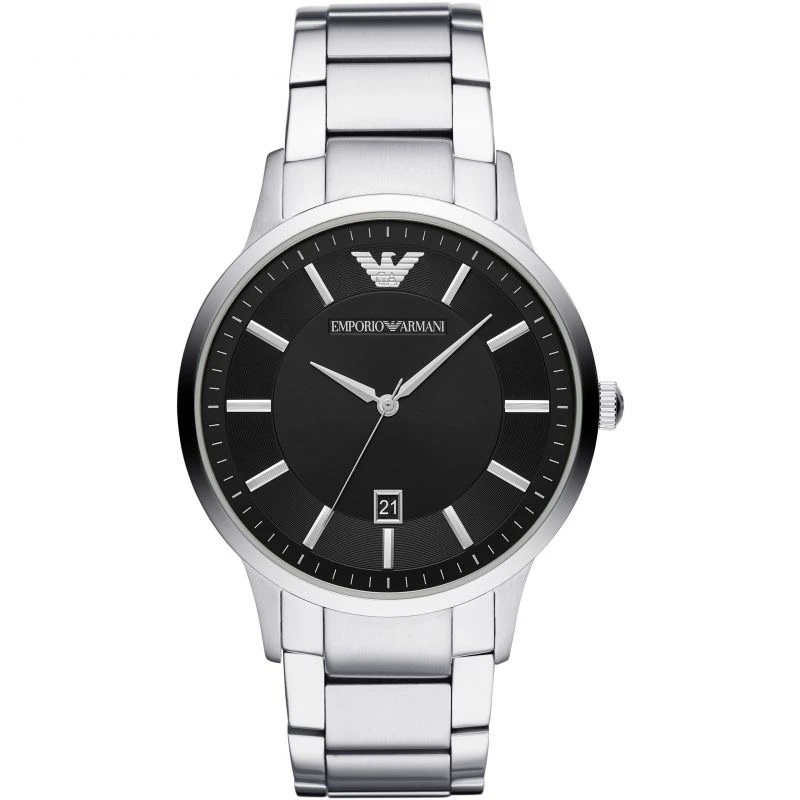 商品Emporio Armani|Emporio Armani Renato Quartz Black Dial Stainless Steel Men's Watch AR11181｜包邮【G纽约直发】,价格¥1193,第1张图片
