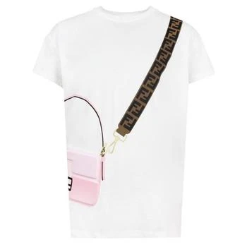商品Fendi|Bag Print T Shirt White & Pink,价格¥1840,第1张图片