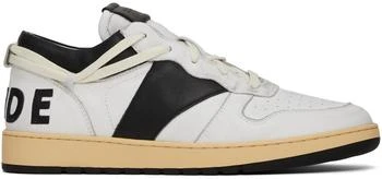 商品Rhude|SSENSE Exclusive White & Black Rhecess Low Sneakers 大小码（左US13碼，右US12碼）,价格¥1483,第1张图片