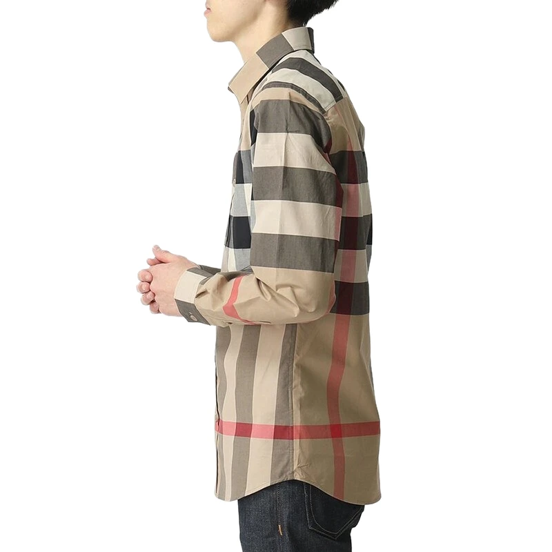 商品Burberry|包邮 | 男士格纹衬衫 8010213（预计一周发货）【香港直发】,价格¥2933,第2张图片详细描述