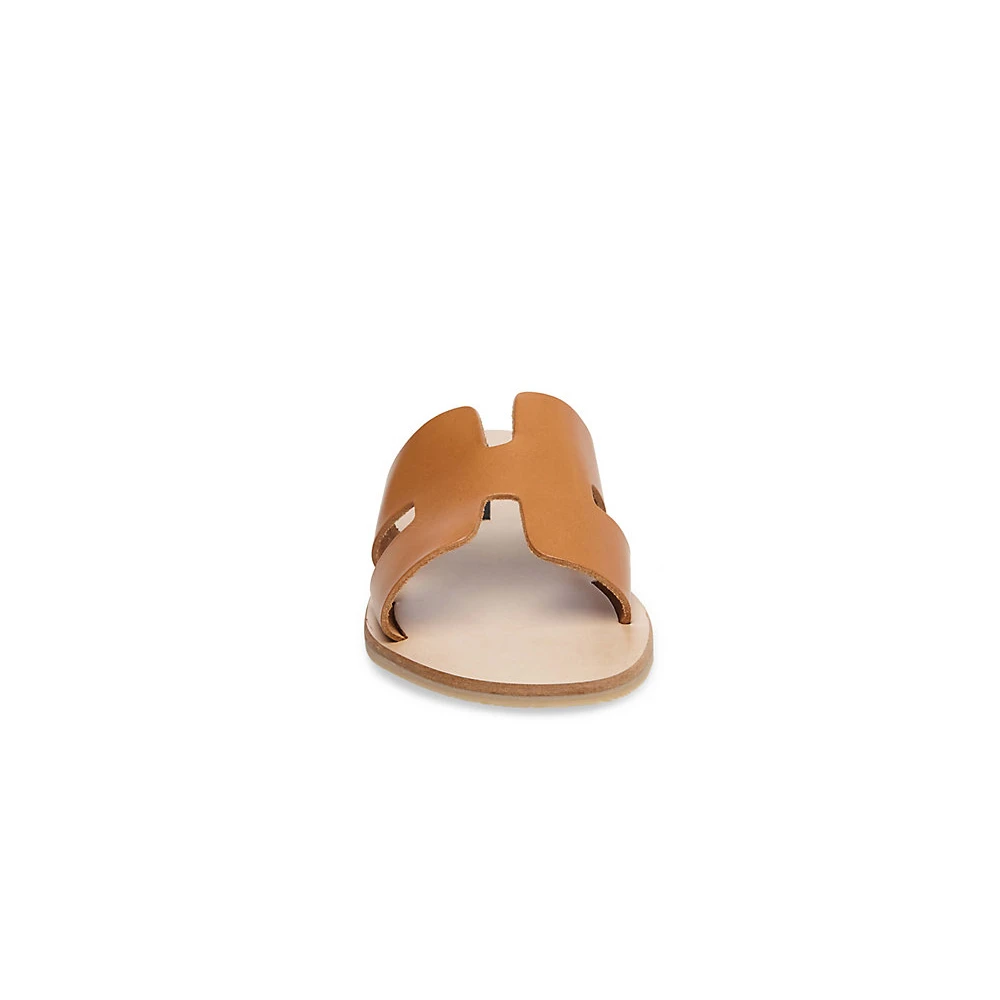 商品Steve Madden|包邮 | 女式GREECE奶茶色真皮休闲拖鞋 爱马仕同款 沙滩鞋 （预计一周发货）【Z洛杉矶直发】,价格¥583,第5张图片详细描述