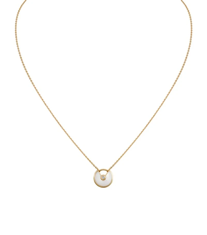 商品Cartier|Extra Small Yellow Gold and Mother-of-Pearl Amulette de Cartier Necklace(B3047100),价格¥14678,第3张图片详细描述