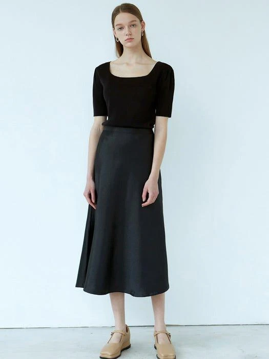 商品NICK&NICOLE|Satin Flare Skirt_Black,价格¥533,第4张图片详细描述