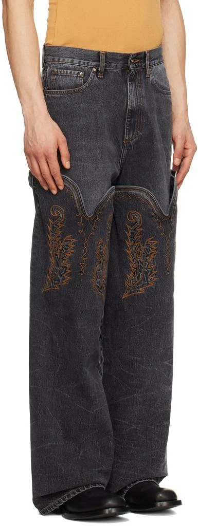 商品Y/Project|Black Classic Cowboy Cuff Jeans,价格¥4852,第2张图片详细描述