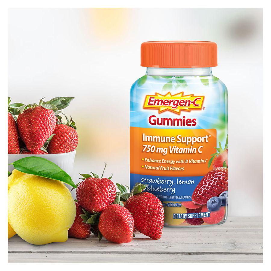 Immune Support Gummies with 500 mg Vitamin C, Folic Acid, and B Vitamins Strawberry, Lemon, Blueberry商品第7张图片规格展示