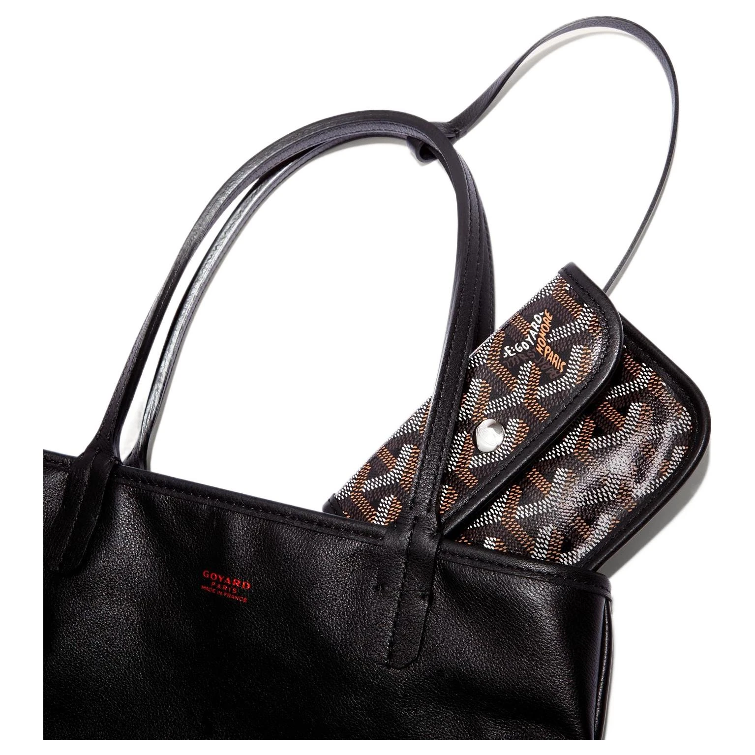 商品[国内直发] Goyard|Anjou 双面双色Y字老花满印 帆布拼牛皮 子母包托特包购物袋 单肩包手提包 迷你 女款 11色可选,价格¥18790,第4张图片详细描述