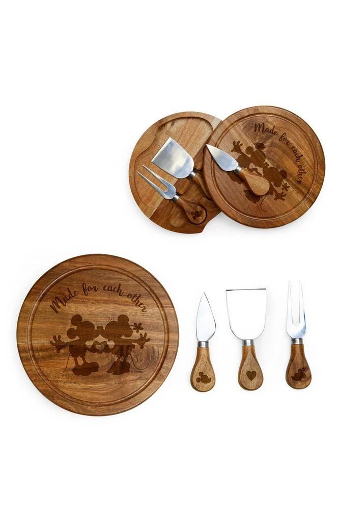 商品Toscana a Picnic Time Brand|TOSCANA Mickey & Minnie Mouse - Acacia Brie Cheese Cutting Board & Tools Set,价格¥325,第3张图片详细描述