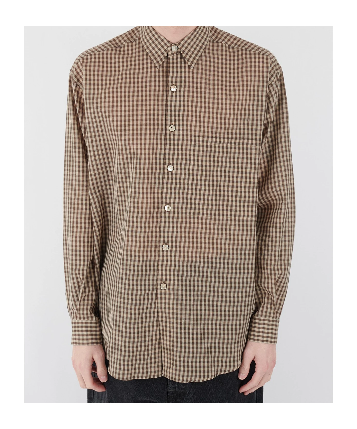 商品【商品预售7天】 AURALEE|AURALEE 男士衬衫 A25SS01GCAIRYLIGHTCOTTONCHECKBIGSHIRTBROWN 花色,价格¥3569,第3张图片详细描述