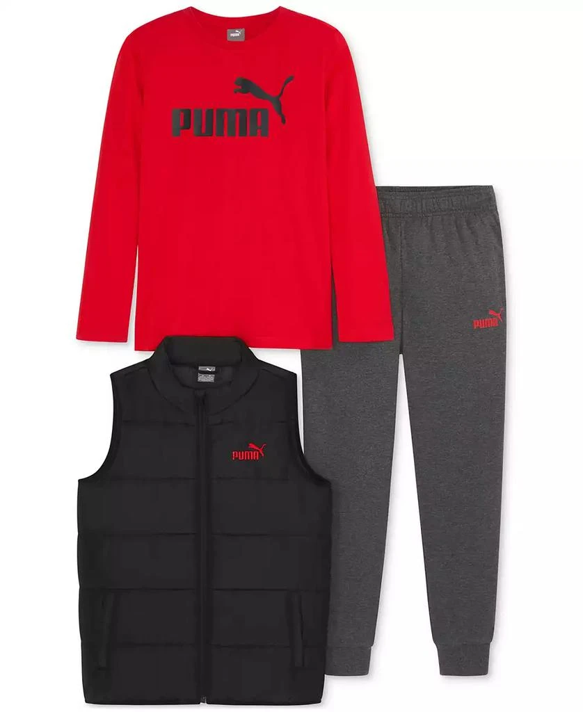 商品Puma|Big Boys 3-Pc. Quilted Vest, T-Shirt & Jogger Pants Set,价格¥360,第4张图片详细描述