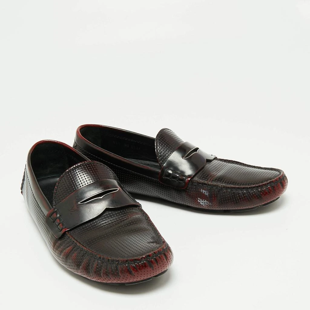 商品[二手商品] Louis Vuitton|Louis Vuitton Two-Tone Perforated Leather Penny Loafers Size 45,价格¥2733,第4张图片详细描述