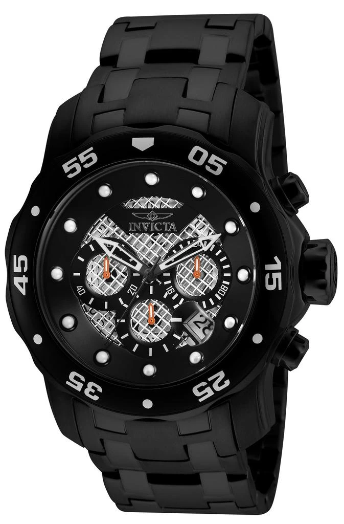 商品Invicta|Invicta 25334 Men's Pro Diver Black & Silver Dial Black IP Steel Bracelet Chronograph Dive Watch,价格¥720,第1张图片