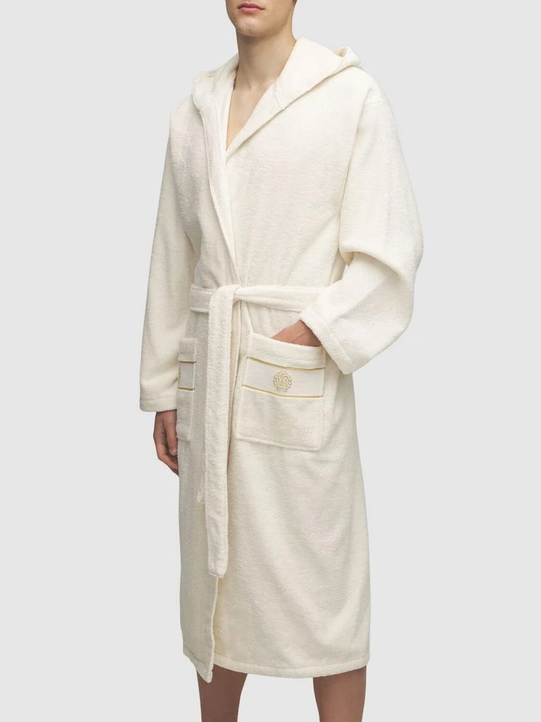 商品Roberto Cavalli|Gold New Hooded Cotton Bathrobe,价格¥1897,第4张图片详细描述