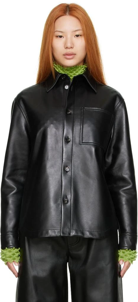 商品Bottega Veneta|Black Leather Shirt,价格¥36145,第1张图片