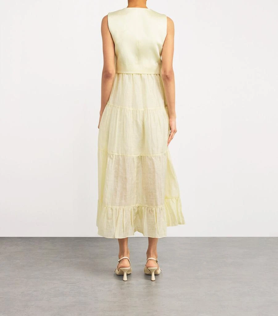 商品Sandro Paris|Linen-Blend Tailored Midi Dress,价格¥4116,第3张图片详细描述