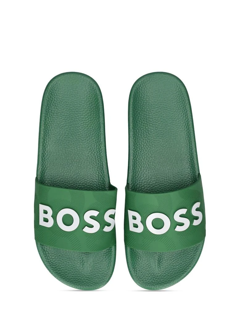 商品Hugo Boss|Logo Print Rubber Slide Sandals,价格¥202,第1张图片详细描述