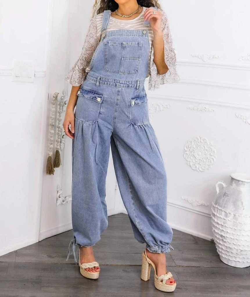 商品SurelyMine|Surelymine - Women’s Relaxed Denim Overalls Wide-leg Boho Style With Pockets,价格¥473,第2张图片详细描述
