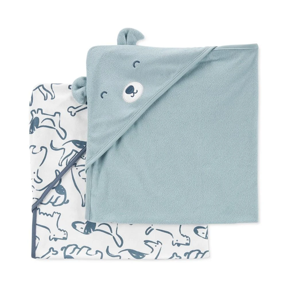 商品Carter's|Baby Boys Hooded Puppy Bath Towels, Pack of 2,价格¥197,第1张图片