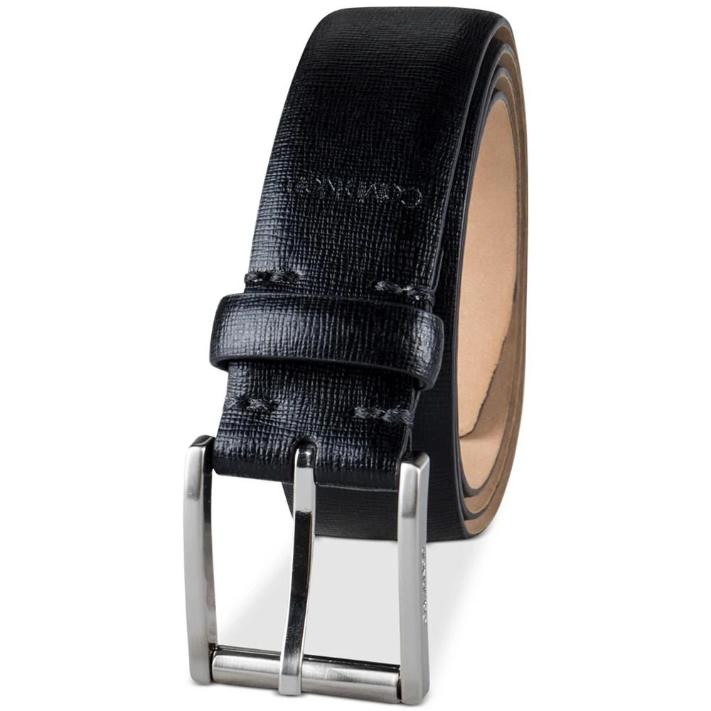 商品Calvin Klein|Men’s Textured Leather Roller Bar Buckle Belt,价格¥372,第2张图片详细描述