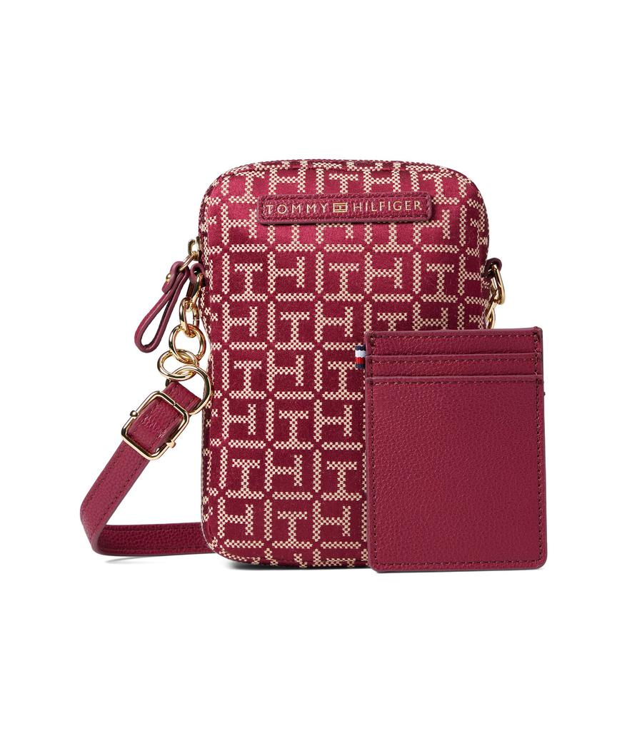 Phone Crossbody Top Zip Phone Crossbody with Card Case Square Monogram Jacquard商品第1张图片规格展示