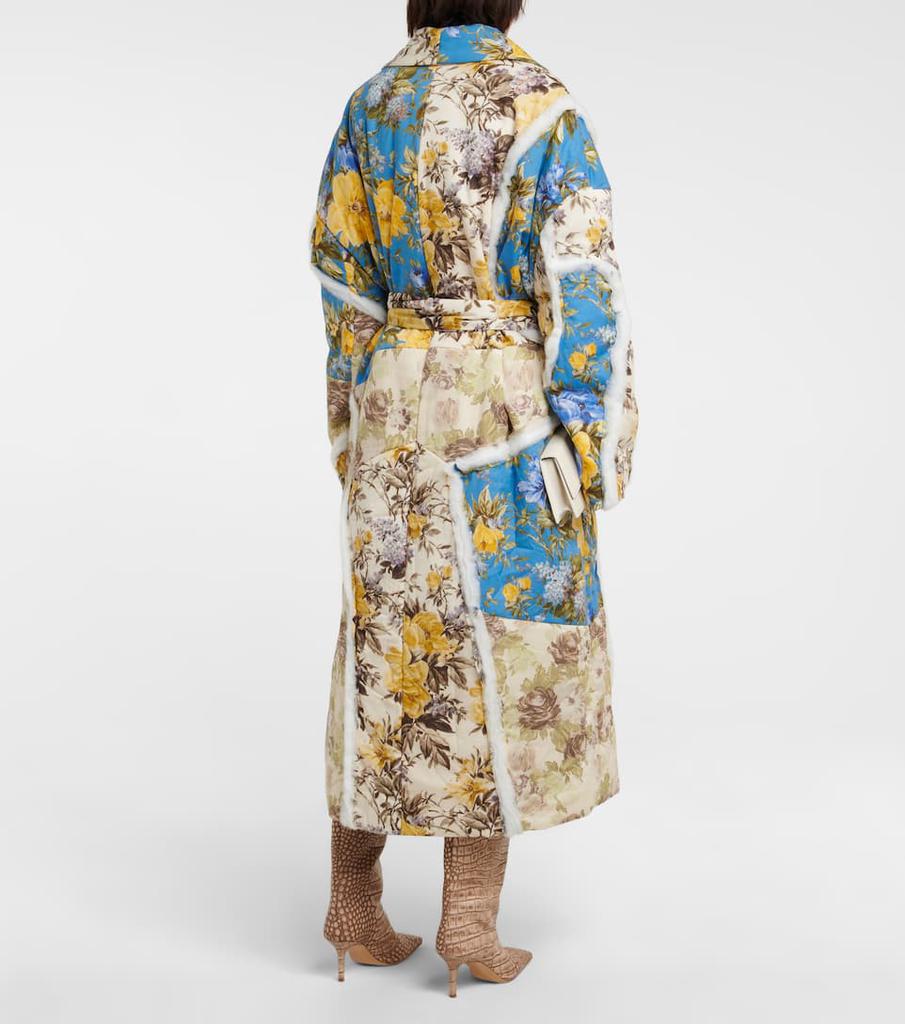 Floral patchwork padded cotton coat商品第3张图片规格展示