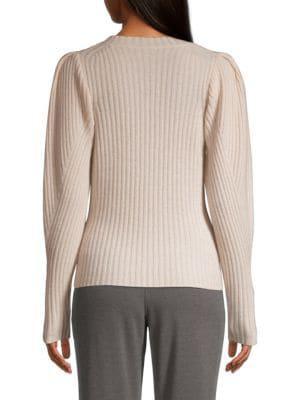 商品Tahari|Cashmere Puff-Sleeve Sweater,价格¥671,第4张图片详细描述