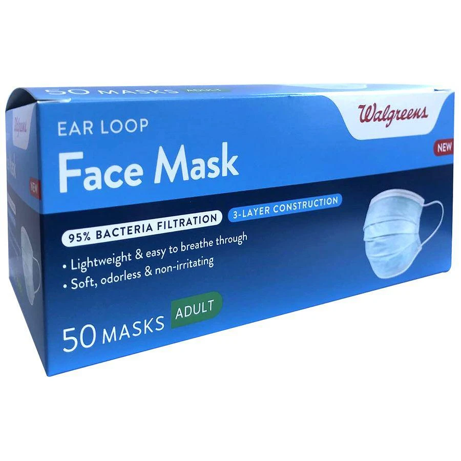 商品Walgreens|3-Ply Ear Loop Face Mask,价格¥149,第1张图片