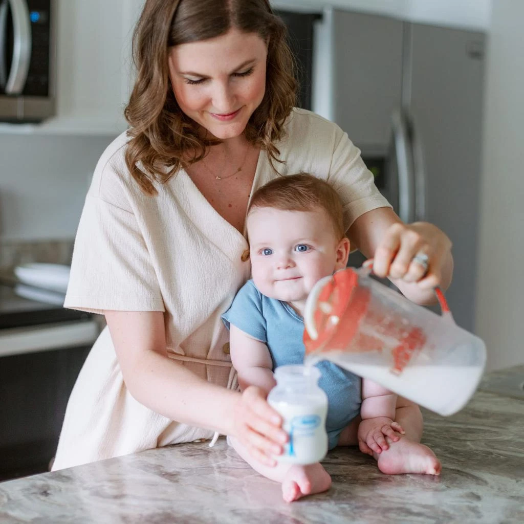 商品Dr. Brown's|Dr. Brown's Baby Formula Mixing Pitcher with Adjustable Stopper, Locking Lid, & No Drip Spout, 32oz, BPA Free, Orange,价格¥89,第5张图片详细描述