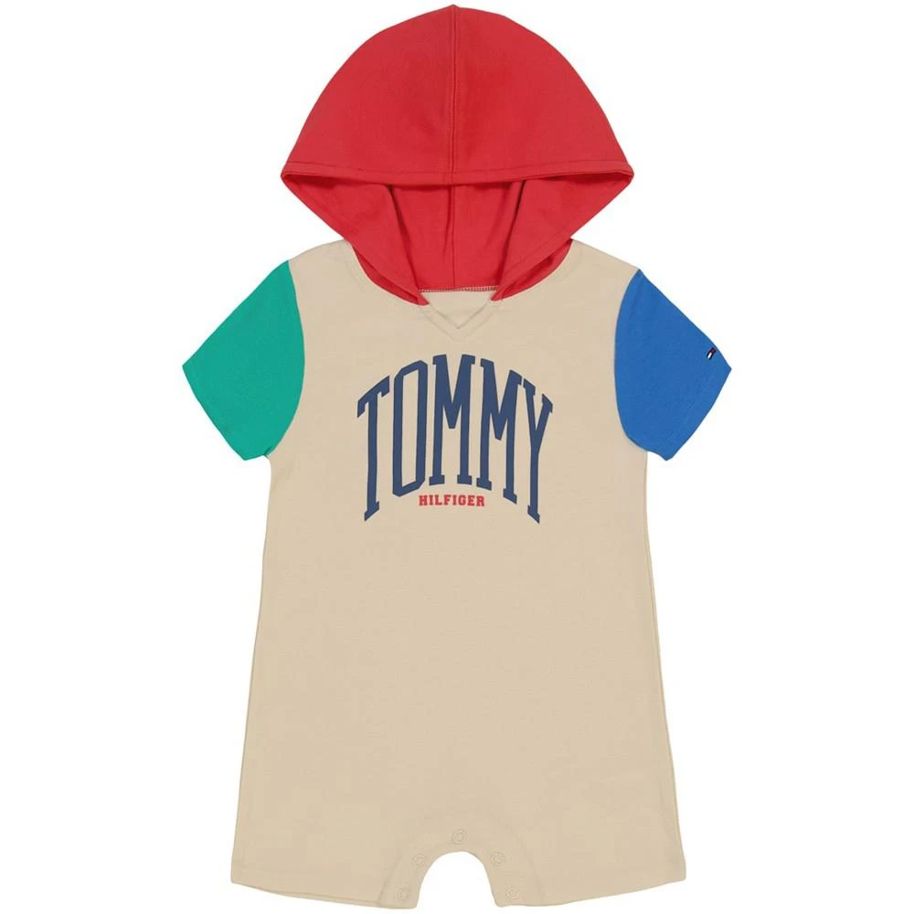 商品Tommy Hilfiger|Baby Boys Colorblock Hooded Shorts Romper,价格¥112,第1张图片