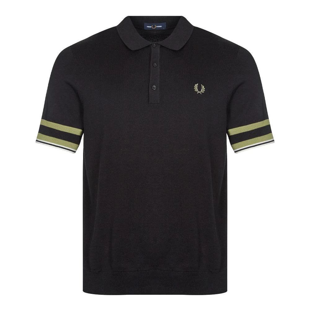 商品Fred Perry|Fred Perry Bold Cuff Knitted Polo Shirt - Black,价格¥492,第1张图片