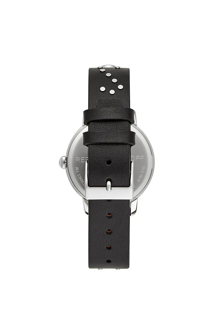 商品Rebecca Minkoff|BFFL银色配铆钉装饰黑色表带腕表，36MM,价格¥555,第2张图片详细描述