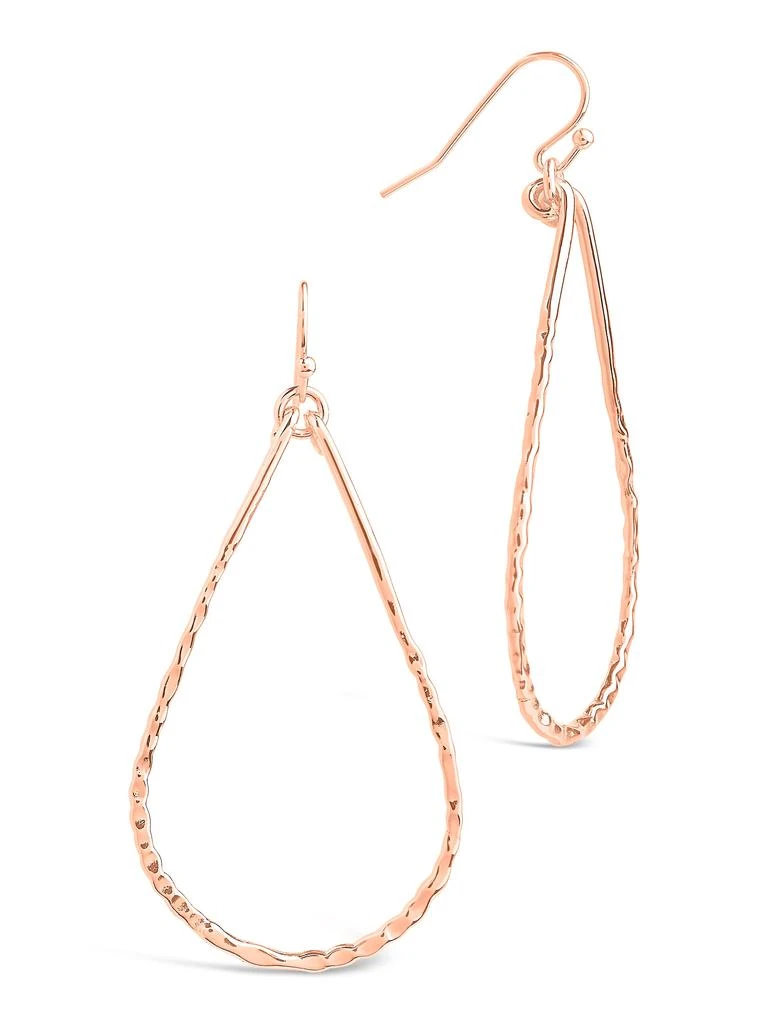 商品Sterling Forever|Hammered Teardrop Dangle Earring-Rose Gold,价格¥174,第2张图片详细描述