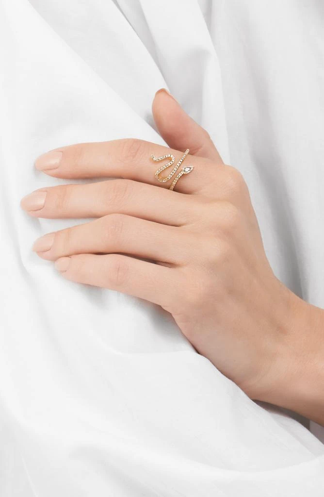 商品ADORNIA|Crystal Snake Ring Gold,价格¥362,第2张图片详细描述