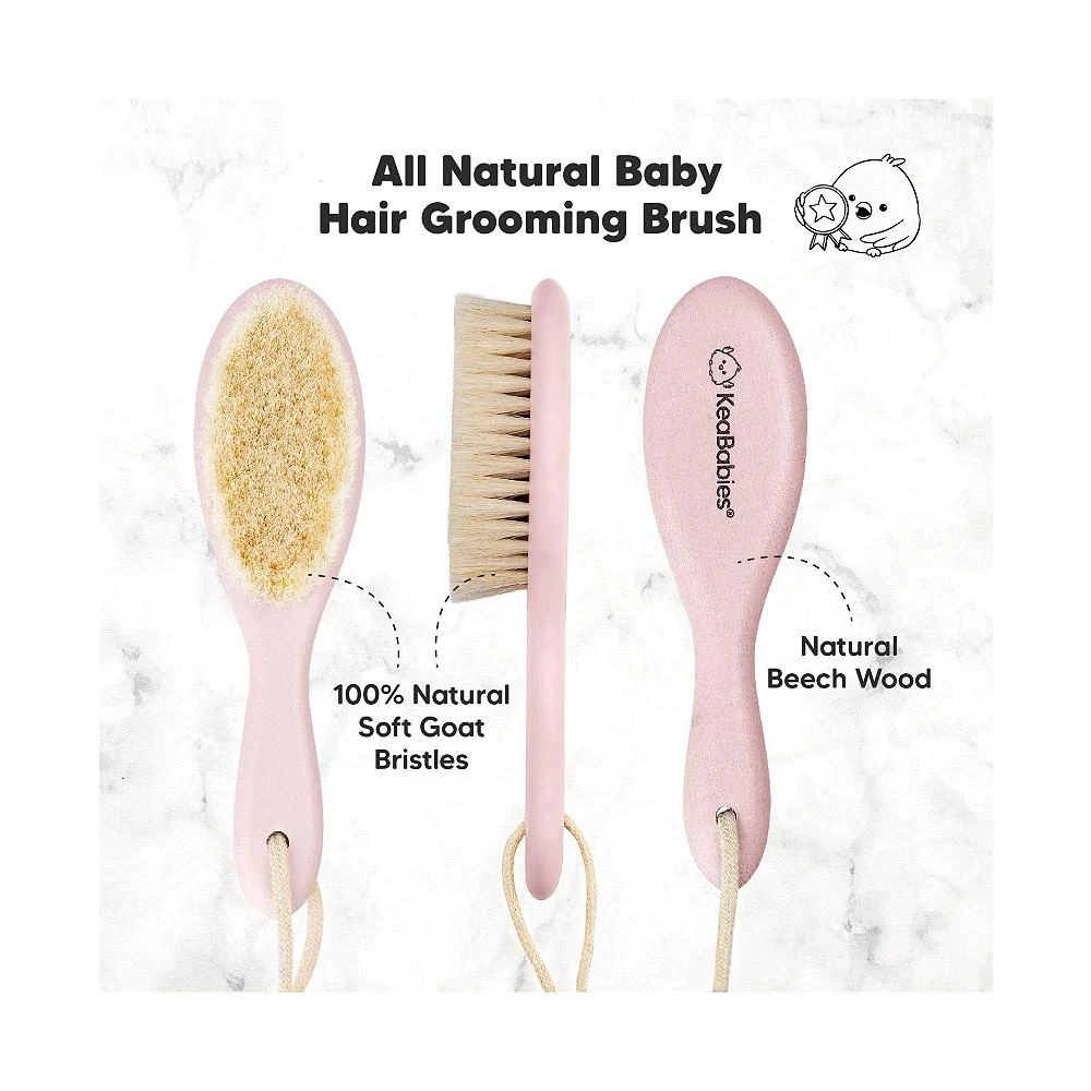 商品KeaBabies|Baby Hair Brush, Oval Cradle Cap Brush, Soft Baby Brush for Infant, Newborn Hairbrush for Girls, Boys, Baby Scalp Brush,价格¥97,第2张图片详细描述