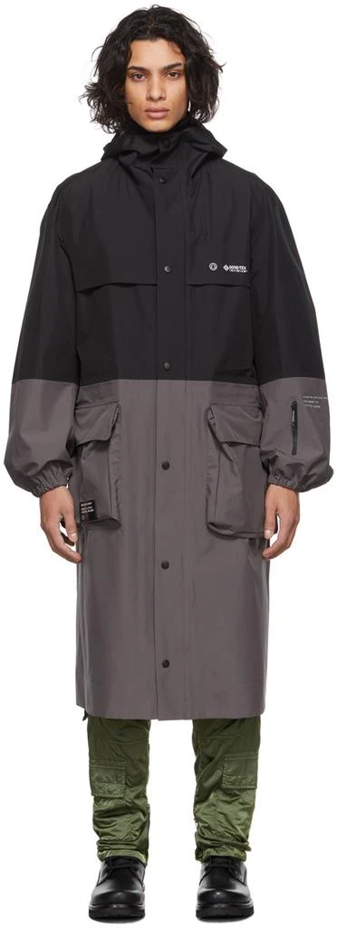 商品Moncler|7 Moncler FRGMT Hiroshi Fujiwara Black & Grey Nembus Coat,价格¥15056,第1张图片