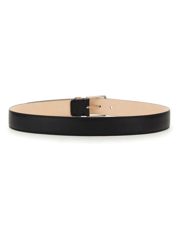 商品Paul Smith|Paul Smith Black Leather Signature Stripe Belt in Black,价格¥749,第2张图片详细描述