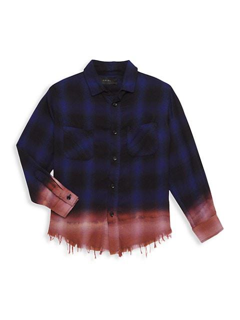 Little Boy's & Boy's Bleached Shadow Plaid Shirt商品第1张图片规格展示