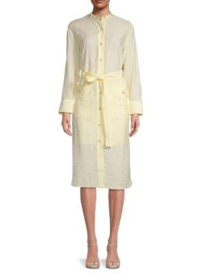 商品Vince|Long-Sleeve Belted Shirtdress,价格¥749,第1张图片