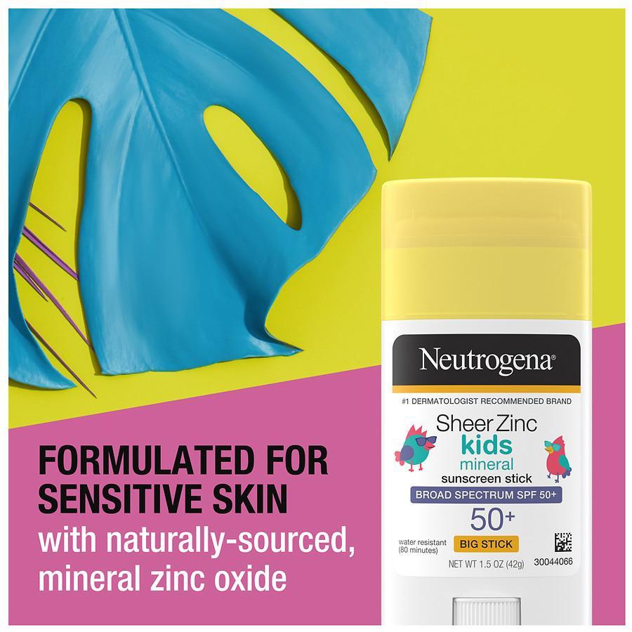 商品Neutrogena|Sheer Zinc Kids Mineral Sunscreen Stick, SPF 50+ Fragrance Free,价格¥104,第6张图片详细描述