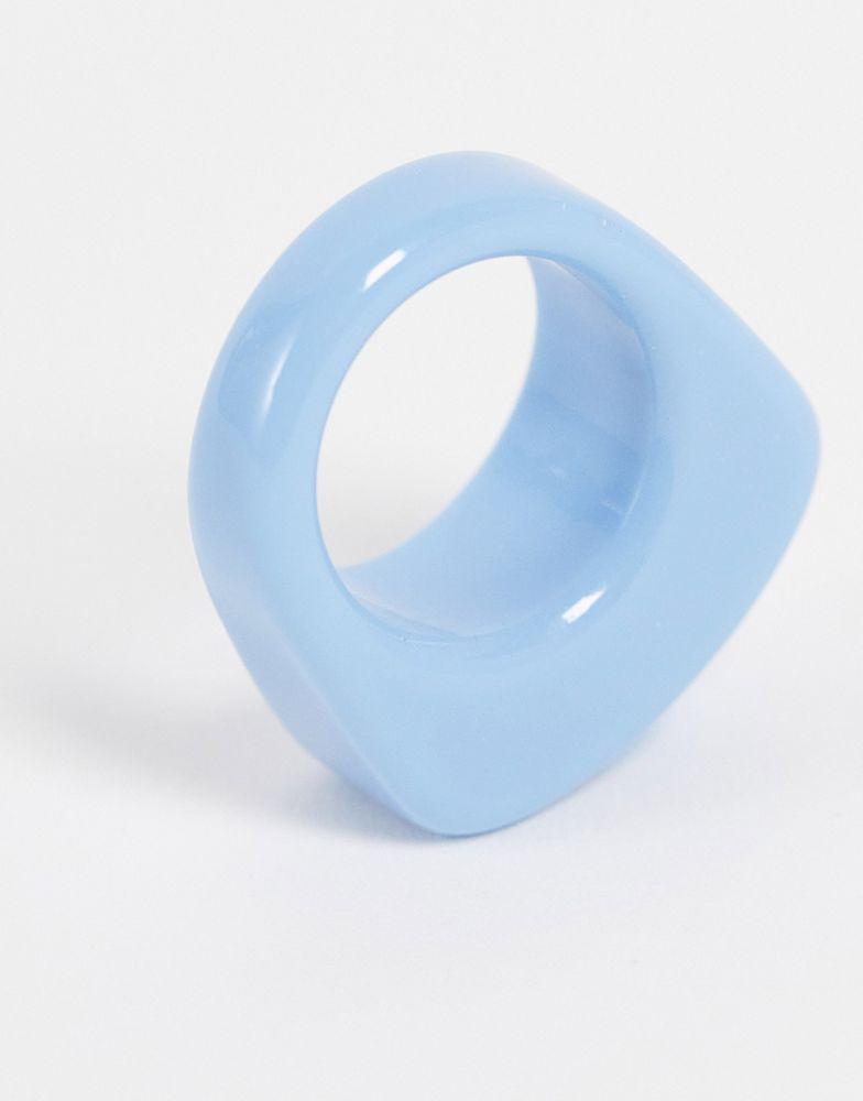 ASOS DESIGN ring in blue plastic with sapphire crystal商品第4张图片规格展示