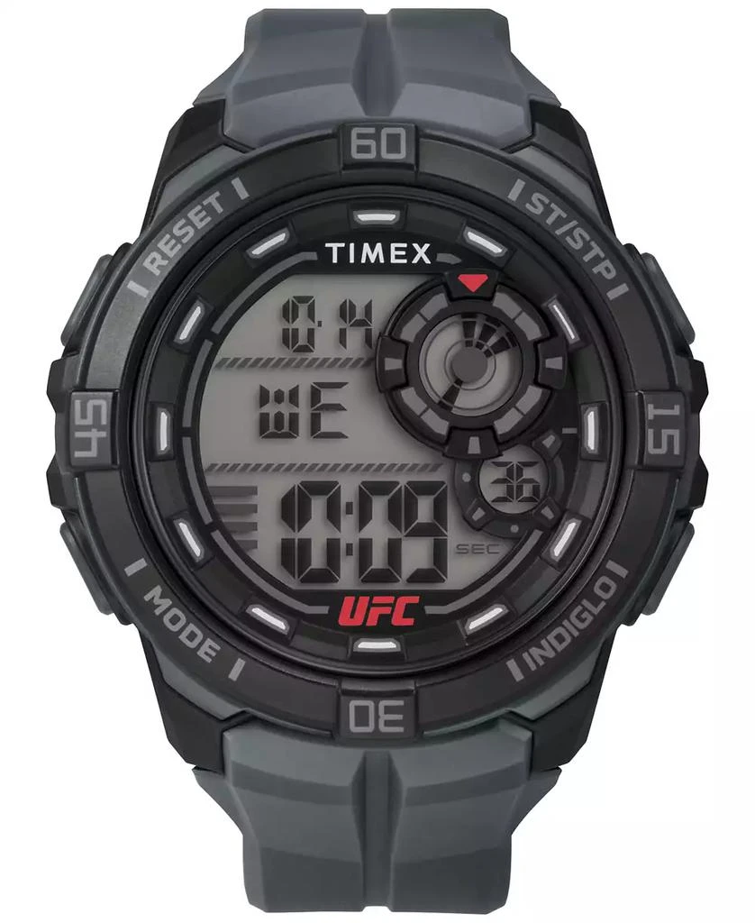 商品Timex|Men's UFC Rush Digital Gray Polyurethane Strap 52mm Round Watch,价格¥497,第1张图片