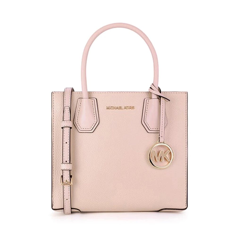 商品[国内直发] Michael Kors|MICHAEL KORS 女士粉色荔枝纹牛皮革MERCER中号单肩斜挎手提包 35S1GM9M2L-POWDERBLUSH,价格¥1051,第1张图片