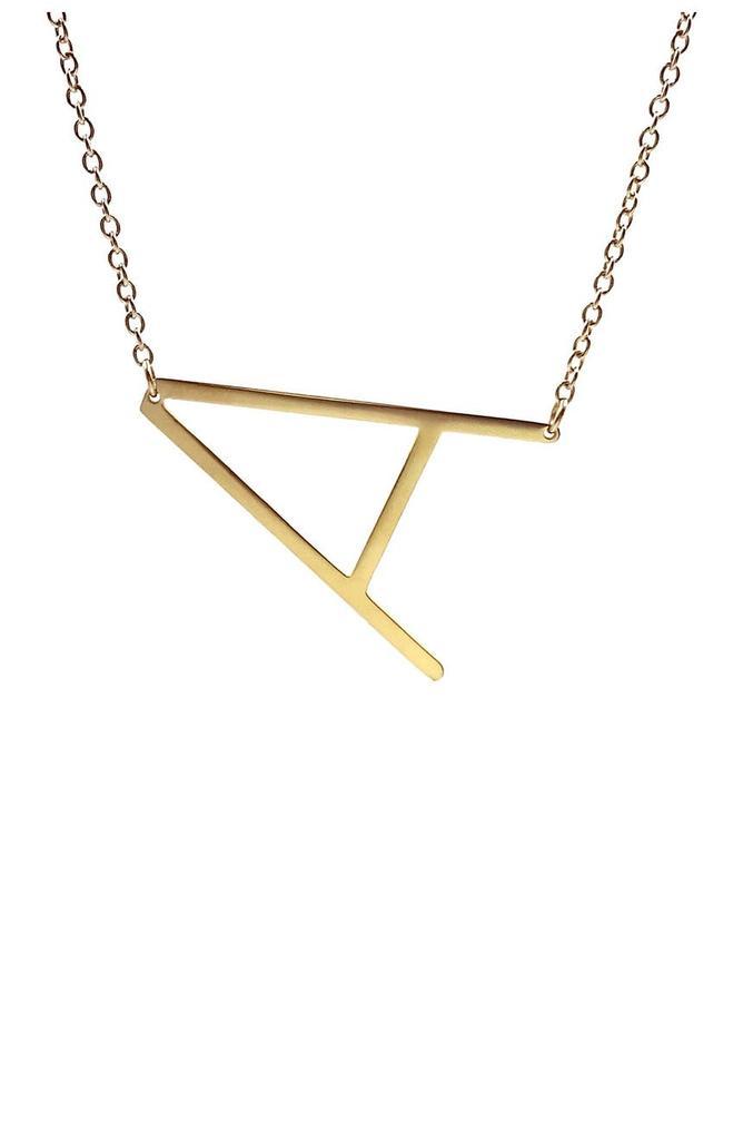 商品Savvy Cie Jewels|14K Gold Plated Initial Necklace (1in) – Multiple Letters Available,价格¥139,第1张图片