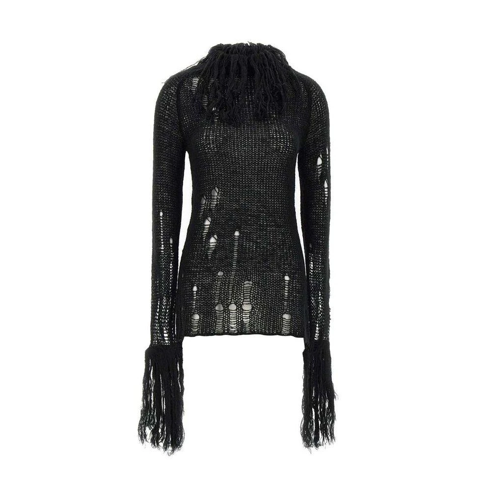 商品GCDS|GCDS Fringed Distressed Knitted Dress,价格¥3189,第1张图片