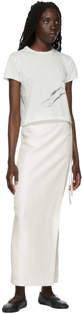 商品The Row|SSENSE 独家发售灰白色 Olina 半身裙,价格¥3141,第4张图片详细描述