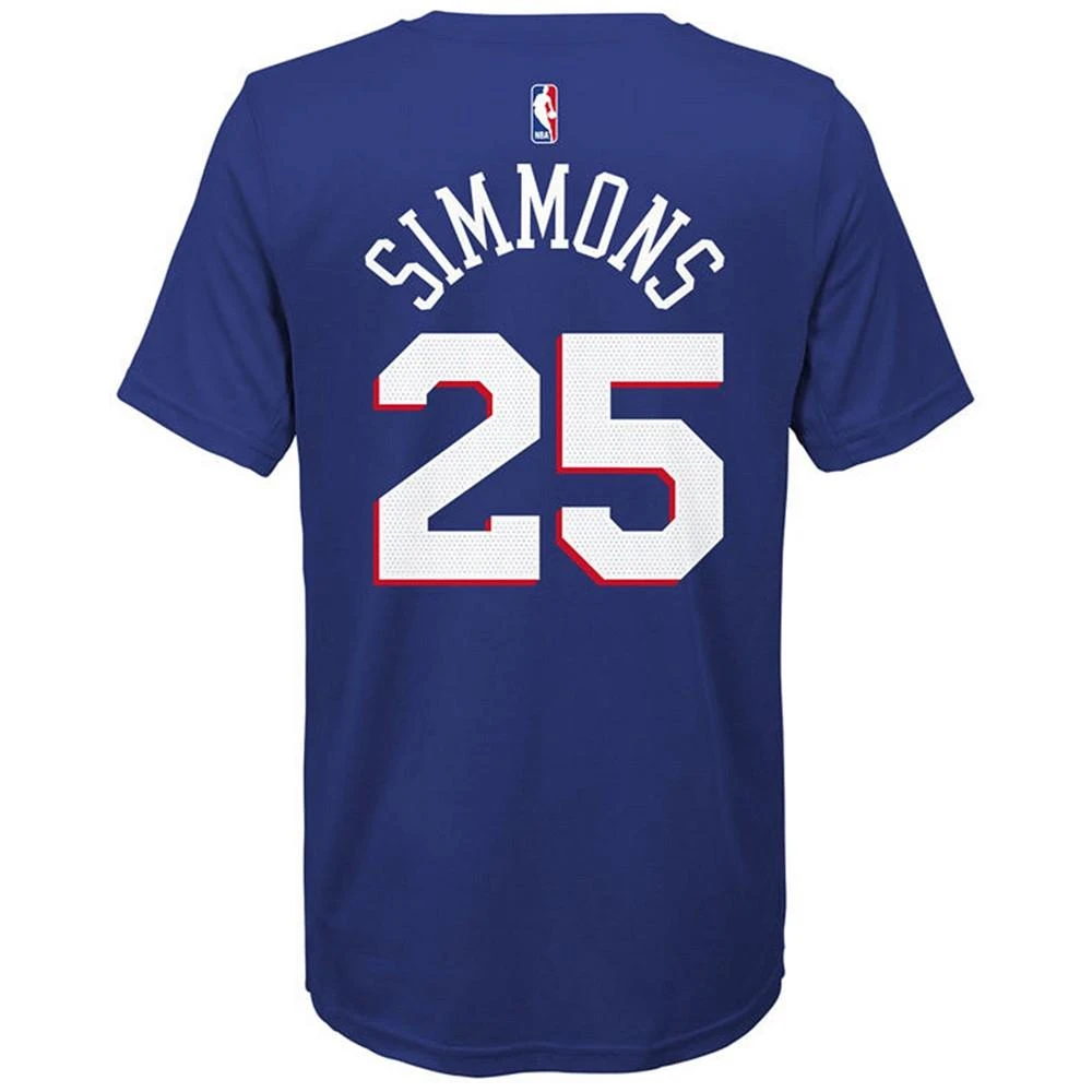 商品NIKE|Ben Simmons Philadelphia 76ers Icon Name and Number T-Shirt, Big Boys (8-20),价格¥225,第2张图片详细描述