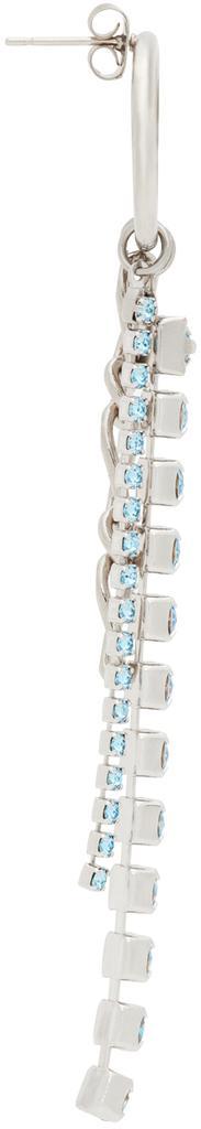 商品Justine Clenquet|SSENSE Exclusive Silver & Blue Ewan Earrings,价格¥811,第4张图片详细描述