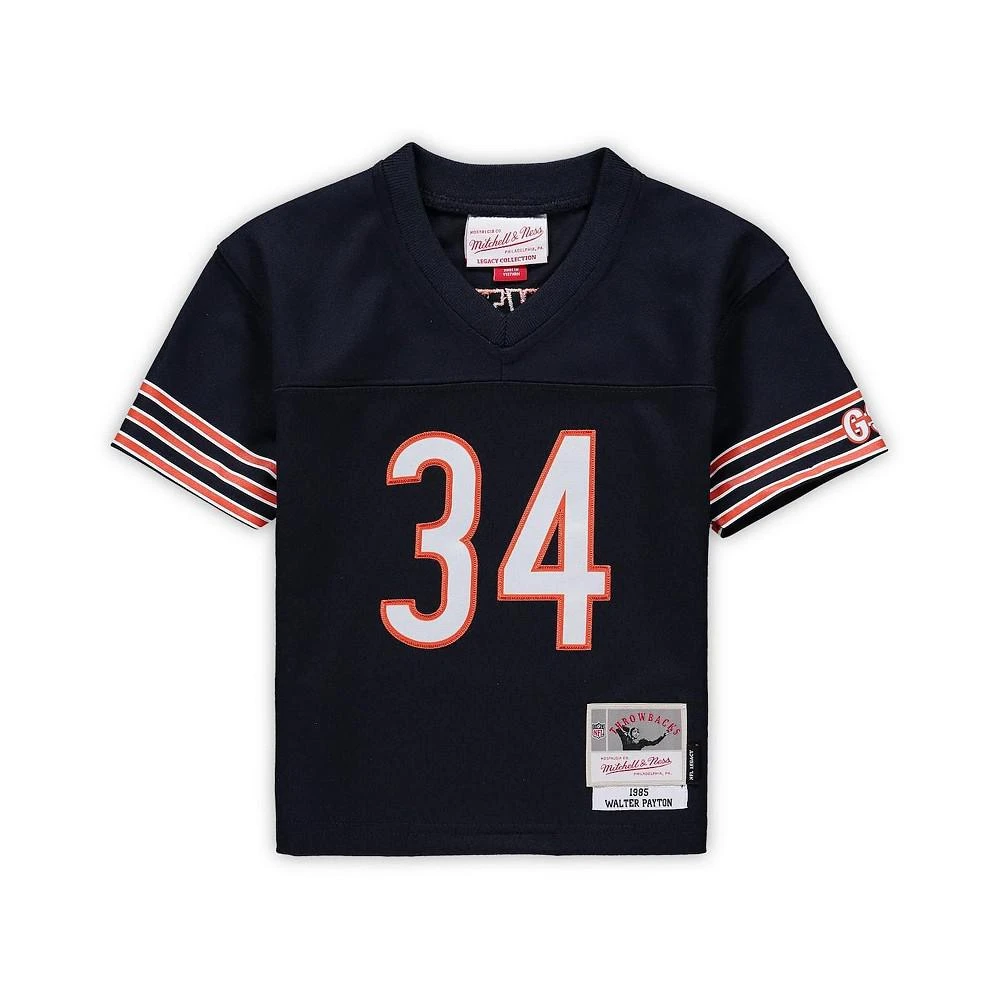 商品Mitchell & Ness|Toddler Boys and Girls Walter Payton Navy Chicago Bears 1985 Retired Legacy Jersey,价格¥601,第3张图片详细描述