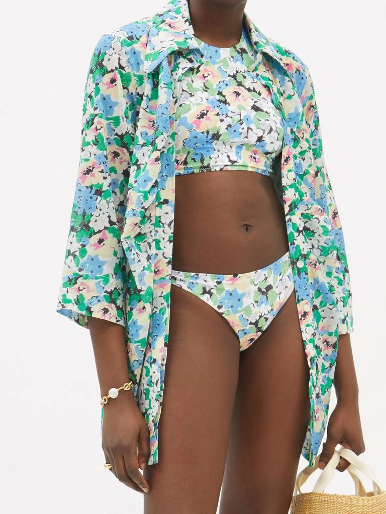 商品Ganni|Floral-print organic cotton-poplin shirt,价格¥414,第2张图片详细描述