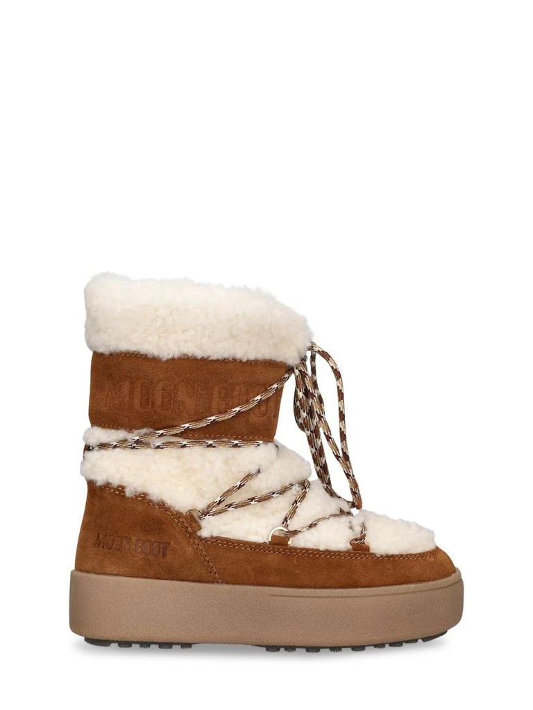 商品Moon Boot|Shearling & Suede Ankle Snow Boots,价格¥689,第1张图片