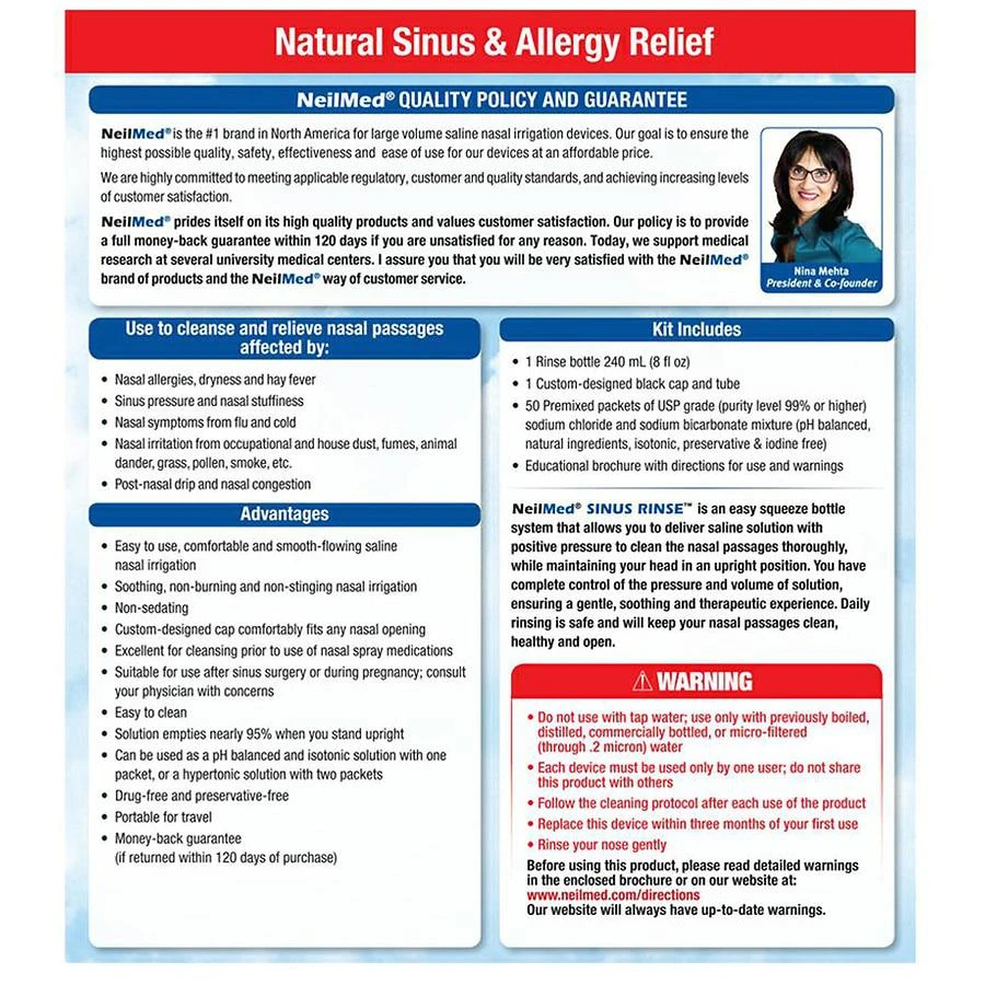 商品NeilMed|Sinus Rinse Kit,价格¥138,第2张图片详细描述